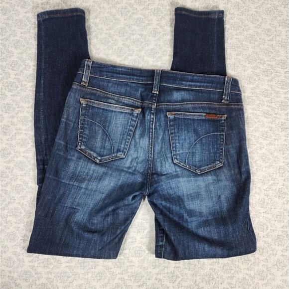 Joe's Jeans Dark Blue Distressed High Rise Skinny Jeans Size 28 - Picture 4 of 4
